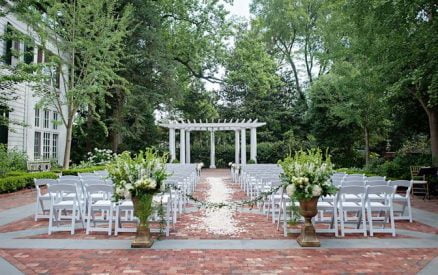Outdoor seating arrangement for a wedding